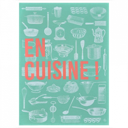 4 Torchons En Cuisine Mint 60×80 cm Le Jacquard Français