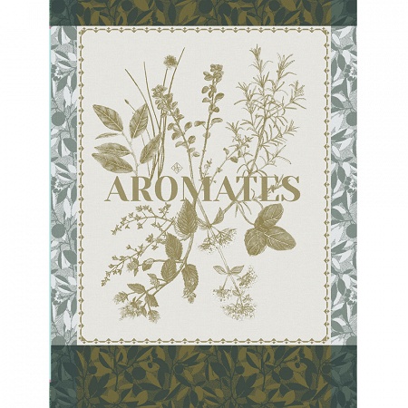 4 Torchons Epices & Aromates Thym 60×80 cm Le Jacquard Français