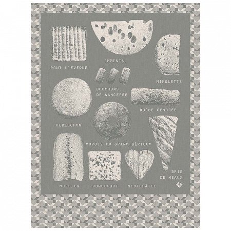 4 Torchons Fromages grey cendre 60×80 cm Le Jacquard Français