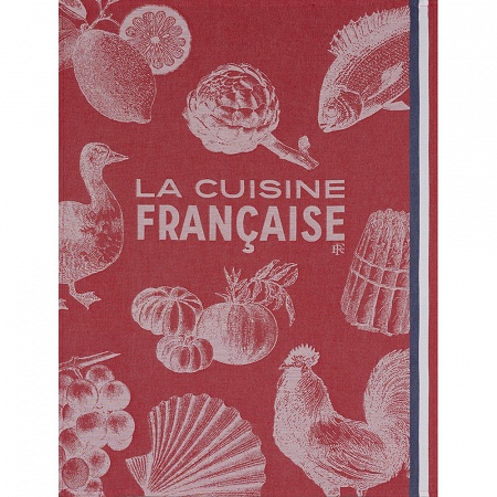 4 Torchons Gastro­no­mie Rouge 60×80 cm Le Jacquard Français