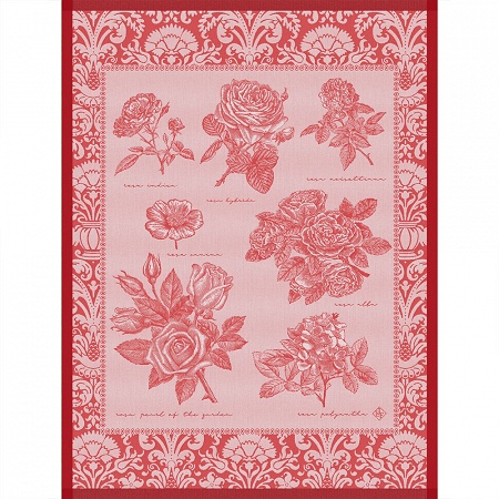 4 Torchons Jardin des Roses Baiser 60×80 cm Le Jacquard Français