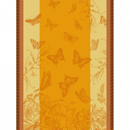 4 Torchons Jardins des Papillons Lantana 60×80 cm Le Jacquard Français