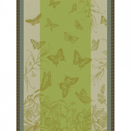 4 Torchons Jardins des Papillons Succu­lente 60×80 cm Le Jacquard Français