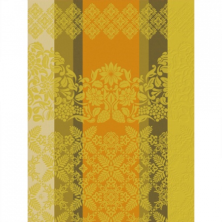 4 Torchons Mumbai Safran 60×80 cm Le Jacquard Français