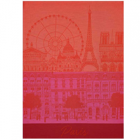 4 Torchons Paris pano­rama baiser 60×80 cm Le Jacquard Français