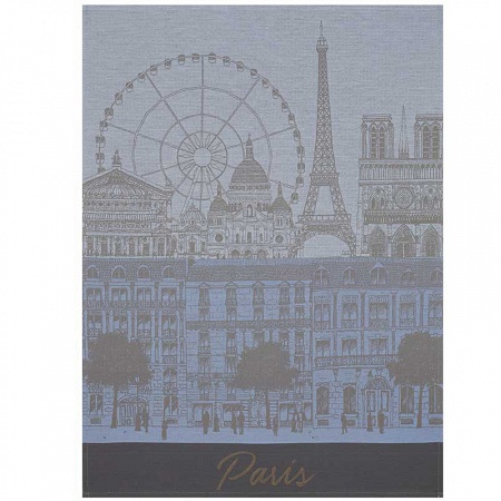 4 Torchons Paris pano­rama ciel 60×80 cm Le Jacquard Français