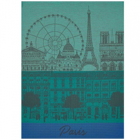 4 Torchons Paris pano­rama jardin 60×80 cm Le Jacquard Français