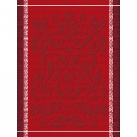 4 Torchons Piments Rouge 60×80 cm Le Jacquard Français