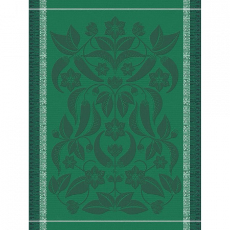 4 Torchons Piments Vert 60×80 cm Le Jacquard Français