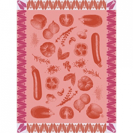 4 Torchons Rata­touille Tomate 60×80 cm Le Jacquard Français