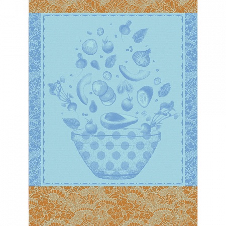 4 Torchons Salade Ete Bleuet 60×80 cm Le Jacquard Français