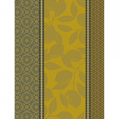 4 Torchons Sous Les Citron­niers Jaune 60×80 cm Le Jacquard Français