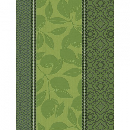 4 Torchons Sous Les Citron­niers Vert 60×80 cm Le Jacquard Français