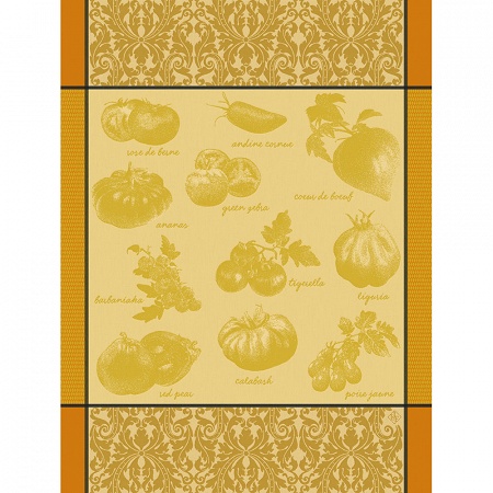 4 Torchons Tomates Jaune 60×80 cm Le Jacquard Français