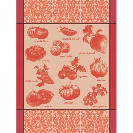 4 Torchons Tomates Rouge 60×80 cm Le Jacquard Français