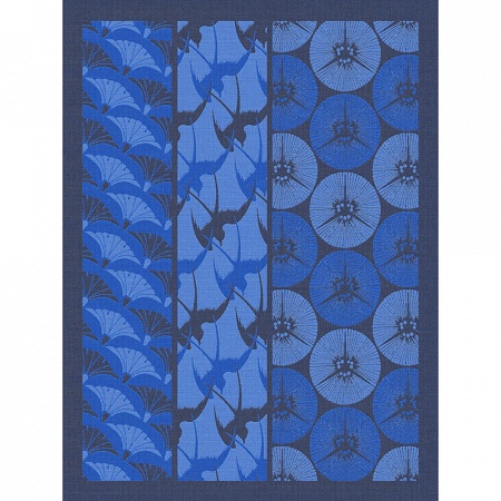 4 Torchons Yukata Indigo 60×80 cm Le Jacquard Français