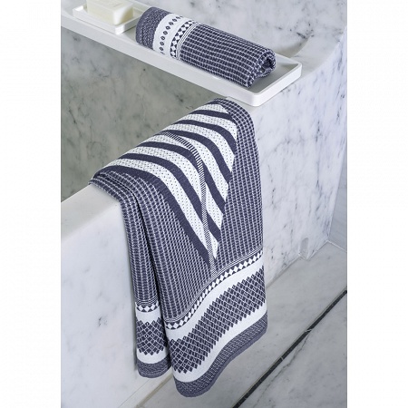 Drap de douche Bath Club Ecume Marine 70×140 cm Le Jacquard Français