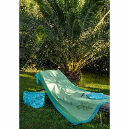 Drap de plage Monoï Lagon 100×200 cm Le Jacquard Français