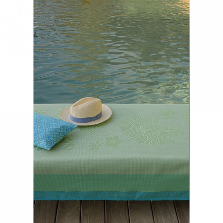 Drap de plage Monoï Lagon 100×200 cm Le Jacquard Français