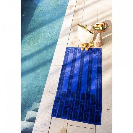 Drap de plage Nautic Marine 100×200 cm Le Jacquard Français