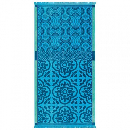 Drap de plage Santo­rin turquoise 100×200 cm Le Jacquard Français