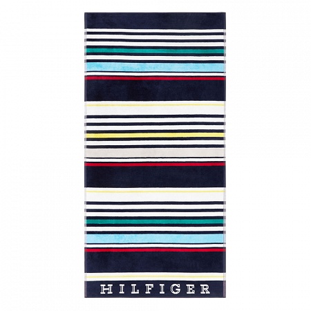 Drap de plage Athlé­tic Stripes Navy 90×180 cm Tommy Hilfi­ger