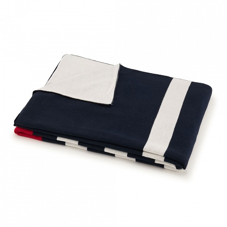 Plaid Hilfi­ger band Navy 130×170 cm Tommy Hilfi­ger