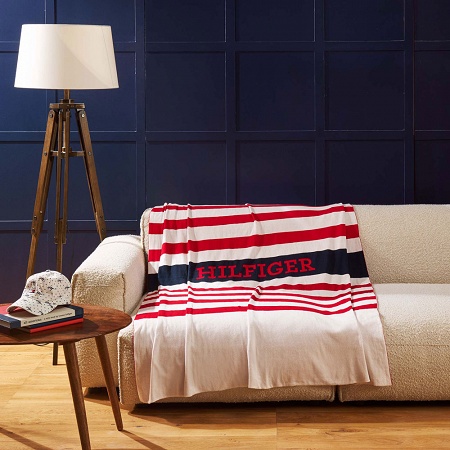 Plaid Hilfi­ger band Off White 130×170 cm Tommy Hilfi­ger