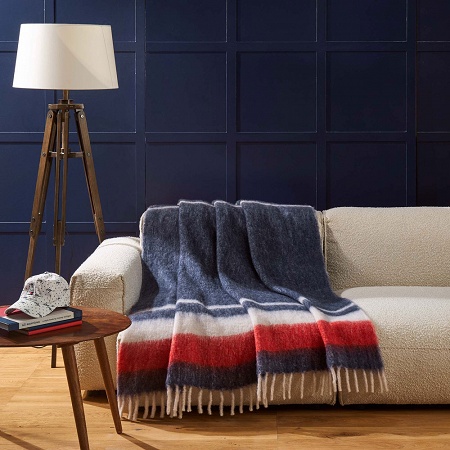 Plaid TH Cozy Navy 130×170 cm Tommy Hilfi­ger